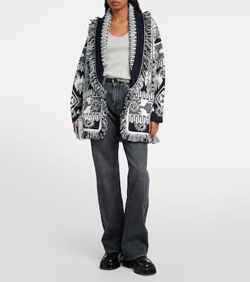 Icon jacquard wool-blend cardigan  | Alanui