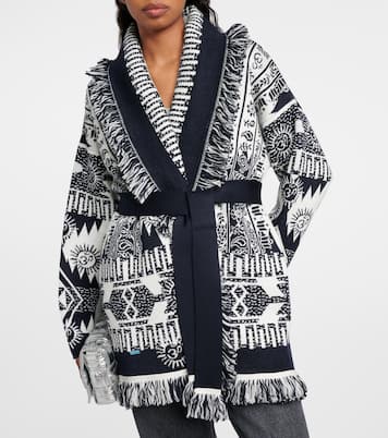 Icon jacquard wool-blend cardigan  | Alanui