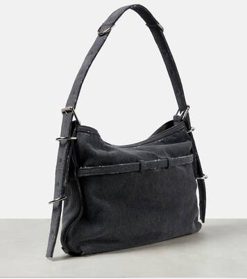 Borsa a spalla Voyou Medium in denim | Givenchy