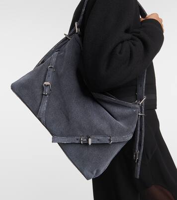 Borsa a spalla Voyou Medium in denim | Givenchy