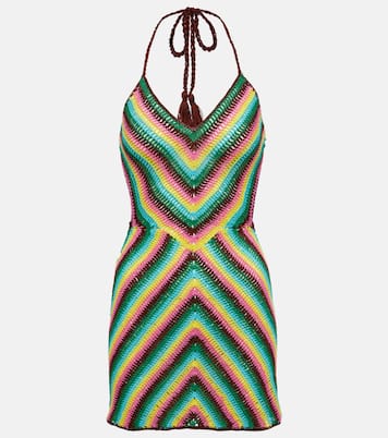 Vestido corto de croché a rayas | Anna Kosturova
