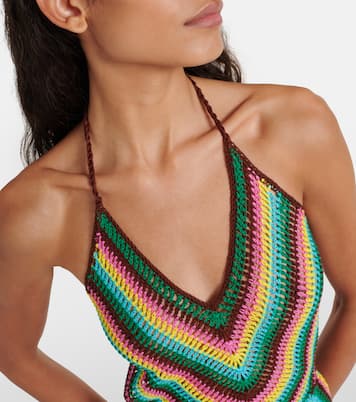 Vestido corto de croché a rayas | Anna Kosturova