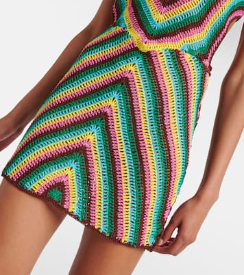 Vestido corto de croché a rayas | Anna Kosturova