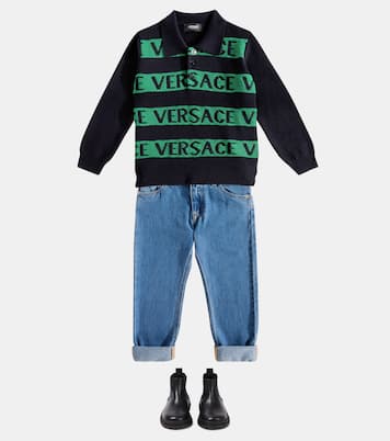 Chelsea Boots La Medusa aus Leder | Versace Kids