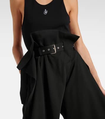 Draped high-rise wool tapered pants | JW Anderson