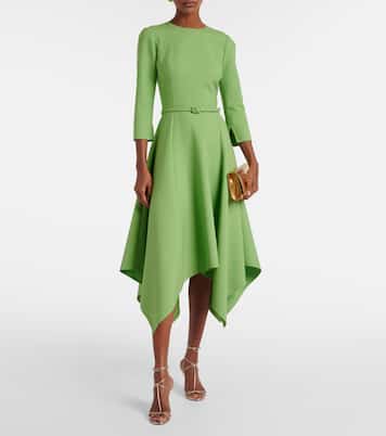 Abito midi asimmetrico in misto lana | Oscar de la Renta