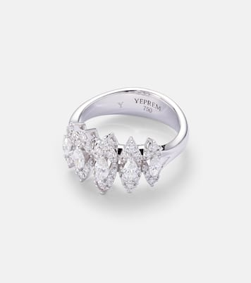 Anello Y-Not in oro bianco 18kt con diamanti | Yeprem