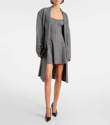 Strapless Grace houndstooth minidress | Norma Kamali