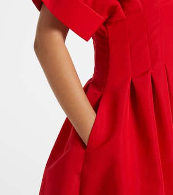 Vestido midi de seda fruncido | Carolina Herrera