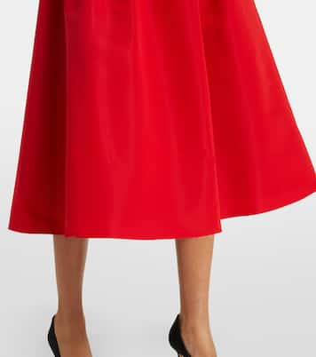 Vestido midi de seda fruncido | Carolina Herrera