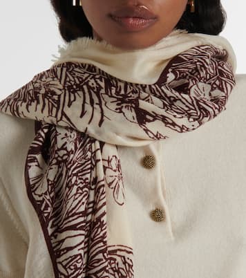Campo Di Lino Fiorito cashmere and silk scarf | Loro Piana