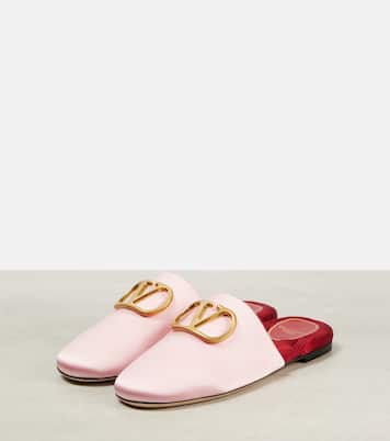Mules VLogo Signature en satin | Valentino Garavani