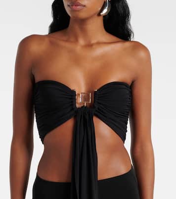 Bezel Quartz draped crop top | Christopher Esber