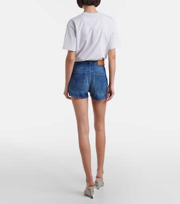 Shorts de denim con efecto desgastado | Versace
