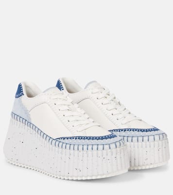 Name suede wedge sneakers | Chloé