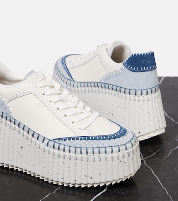 Name suede wedge sneakers | Chloé