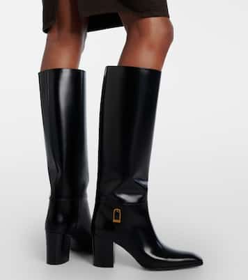 Julia leather knee-high boots | Saint Laurent