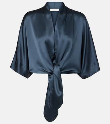 Blusa in raso di seta con ruches | The Sei
