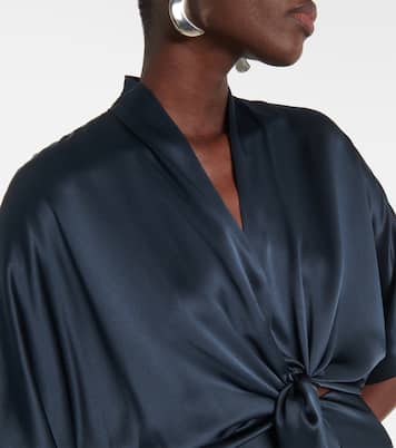 Blusa in raso di seta con ruches | The Sei