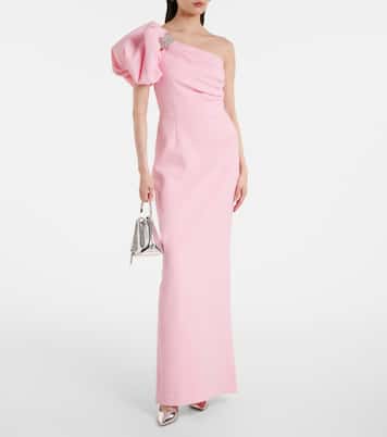Isabella asymmetric crêpe gown | Rebecca Vallance