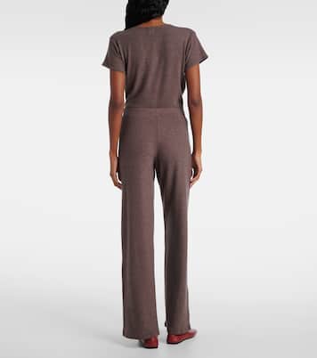 Lauren mid-rise jersey wide-leg pants | Leset