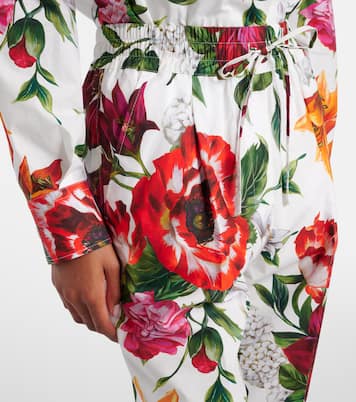 Floral high-rise cotton straight pants | Dolce&Gabbana