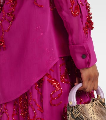 Sequined sheer chiffon blouse | Dries Van Noten