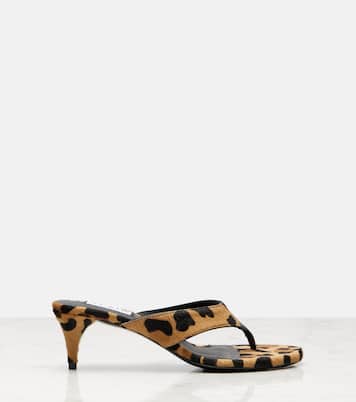 Infradito 55 calf hair thong sandals | Alaïa