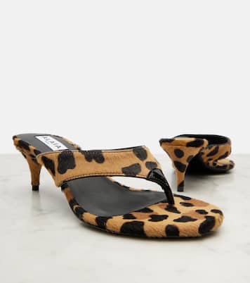 Infradito 55 calf hair thong sandals | Alaïa