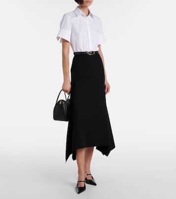 Draped virgin wool midi skirt | Erdem