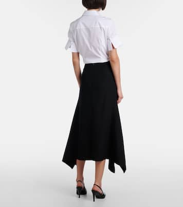 Draped virgin wool midi skirt | Erdem