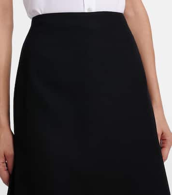 Draped virgin wool midi skirt | Erdem