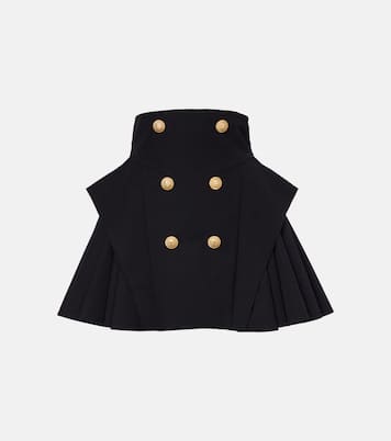Virgin wool grain de poudre miniskirt | Balmain