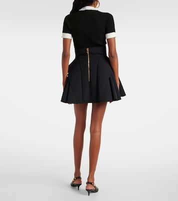 Virgin wool grain de poudre miniskirt | Balmain