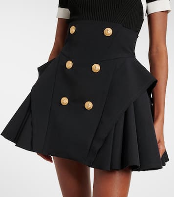 Virgin wool grain de poudre miniskirt | Balmain