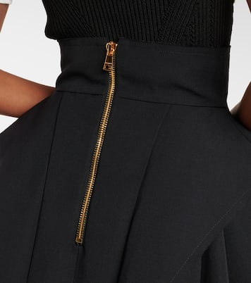Virgin wool grain de poudre miniskirt | Balmain