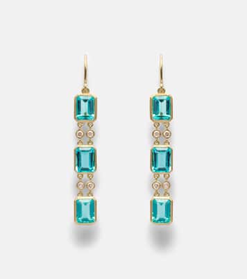 Sofia 18kt gold drop earrings with apatites and diamonds | Ileana Makri