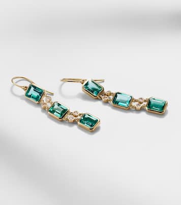 Sofia 18kt gold drop earrings with apatites and diamonds | Ileana Makri