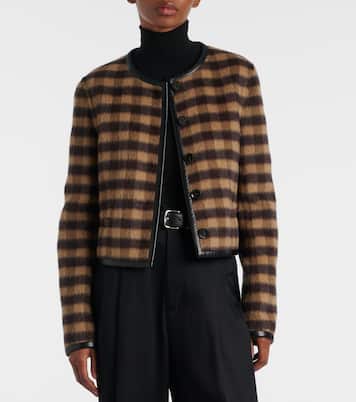 Checked leather-trimmed wool-blend jacket | Proenza Schouler