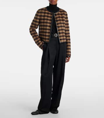 Checked leather-trimmed wool-blend jacket | Proenza Schouler