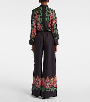 Weite Palazzo-Hose aus Seiden-Twill | La DoubleJ