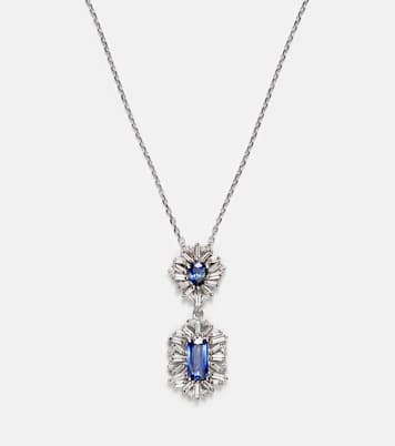 18kt gold pendant necklace with sapphires and diamonds | Suzanne Kalan