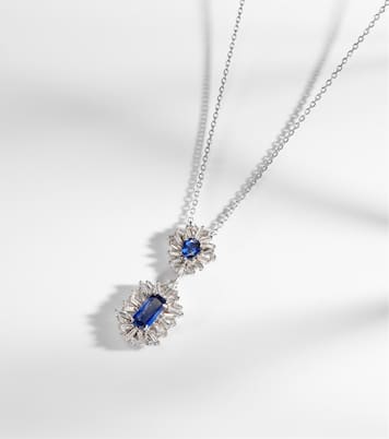 18kt gold pendant necklace with sapphires and diamonds | Suzanne Kalan