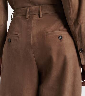 Brando high-rise suede wide-leg pants | 'S Max Mara
