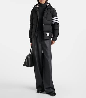 4-Bar hooded quilted down jacket | Thom Browne