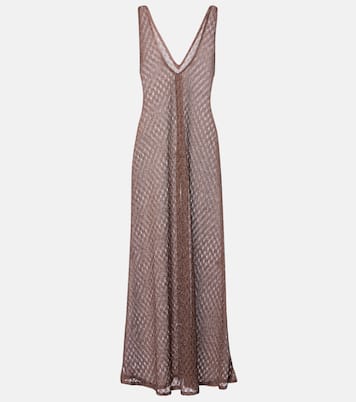 Open-knit lamé maxi dress | Missoni