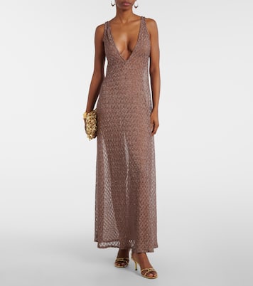 Open-knit lamé maxi dress | Missoni