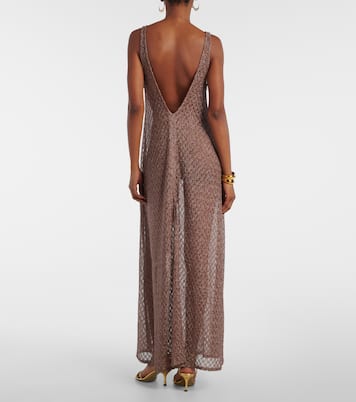 Open-knit lamé maxi dress | Missoni