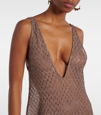 Open-knit lamé maxi dress | Missoni