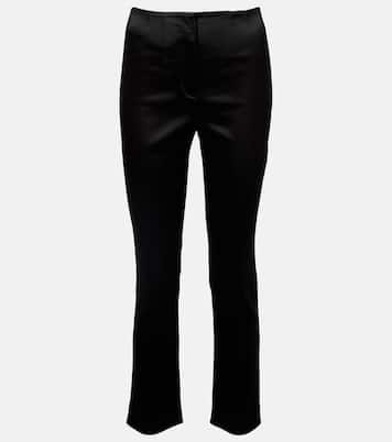 Pantalon slim raccourci Stila à taille haute en satin | Veronica Beard
